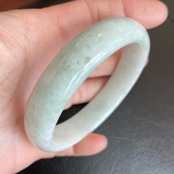 White Jade Bangle Bracelet 59mm Width 15mm